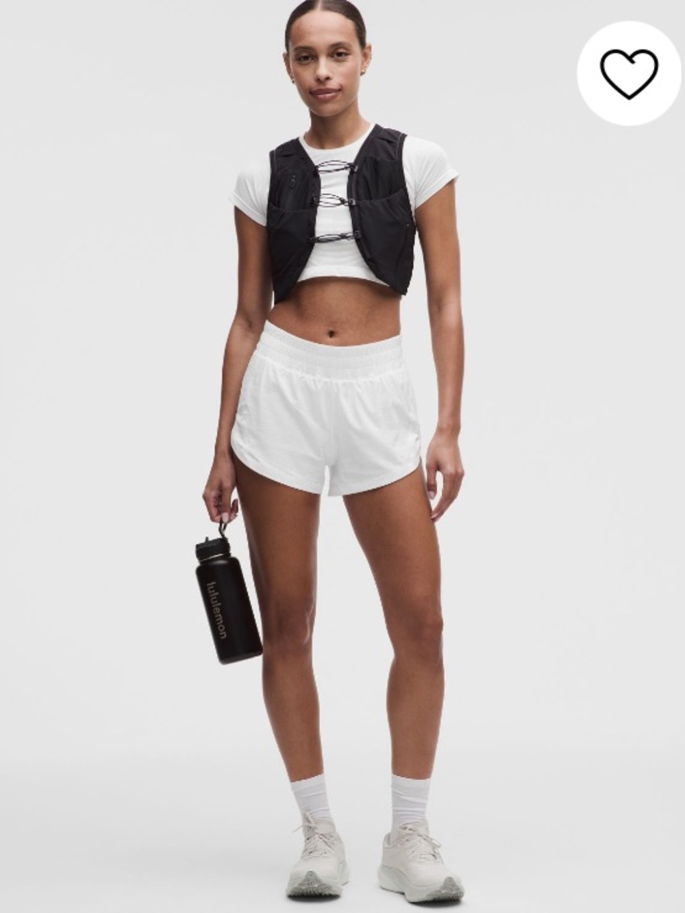 Lululemon Track That High-Rise Lined Short 3" White size 8